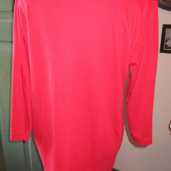 Unbranded Solid Red Sweater w/Rhinestone Embellishments Made in USA Sz. L - Picture 3 of 4